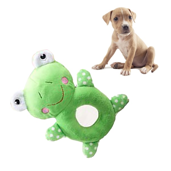 SX gosedjur hund leksak söt groda formad bitresistent tänder slipning uttråkning ångest lindring fylld hund plysch leksak för valp