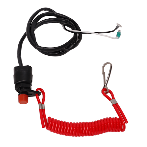 Stoppbryter for utenbordsmotor ABS Vanntett Fleksibel Klipsdesign Båtsikkerhetsbryter 95cm