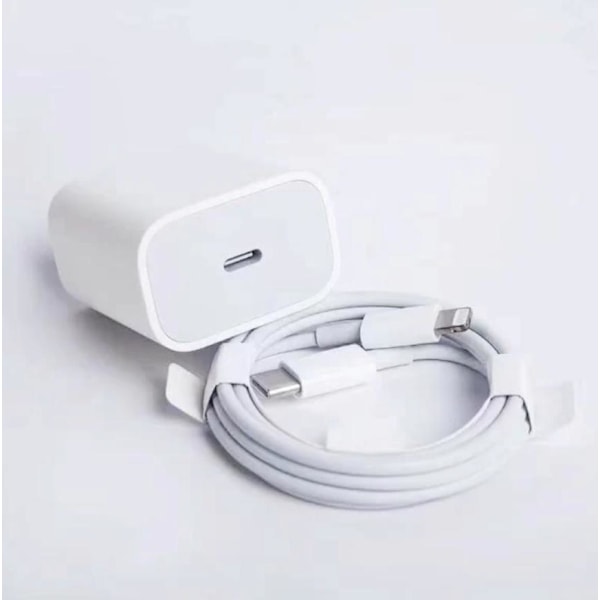 1 meter lång datakabel + iPhone-laddare för Apple 11/12/13 USB-C vit