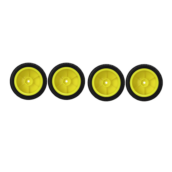 4 stk. 1/10 RC-dæksæt Gummi Stærk buffer Høj slidstyrke Slidstærke hjulsæt til 1/10 flad sportsvogn Gul