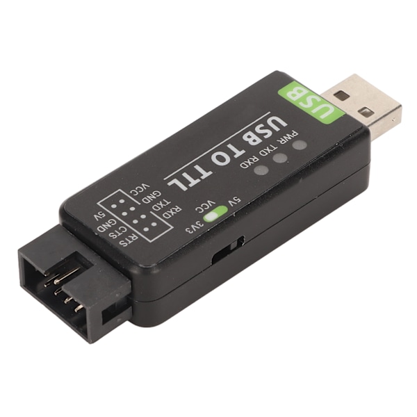 USB till TTL-omvandlare FT232RL-chip Flera skyddskretsar Industriell USB till TTL-omvandlare för flera system Svart