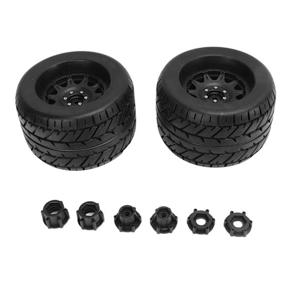 2st RC lastbilsdäck Gummi sexkantshjul med kopplingar för Arrma för Traxxas för HPI för Tekno MT410 1/8 Monster Truck Typ A nav