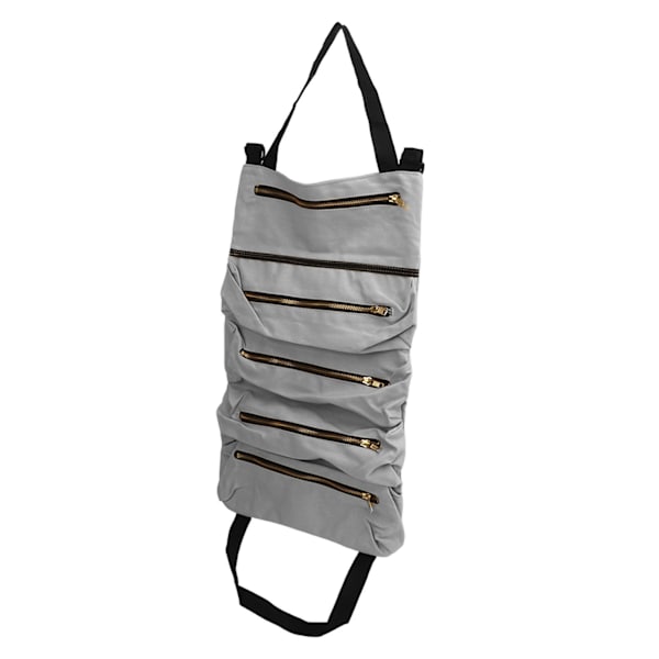 Auton selkänojan rullaava työkalupussi Canvas Taitettava Roll Bag Auton pihdit Sähköasentajan työkalujen säilytyskassi Harmaa