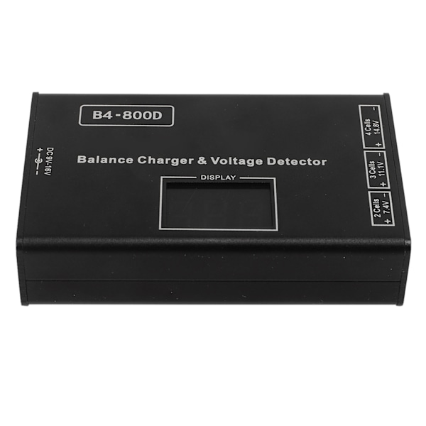 Batteri Litium Lipo balanceoplader Aluminiumlegering Batteribalanceoplader med spændingsdisplay til 2‑4S batteri