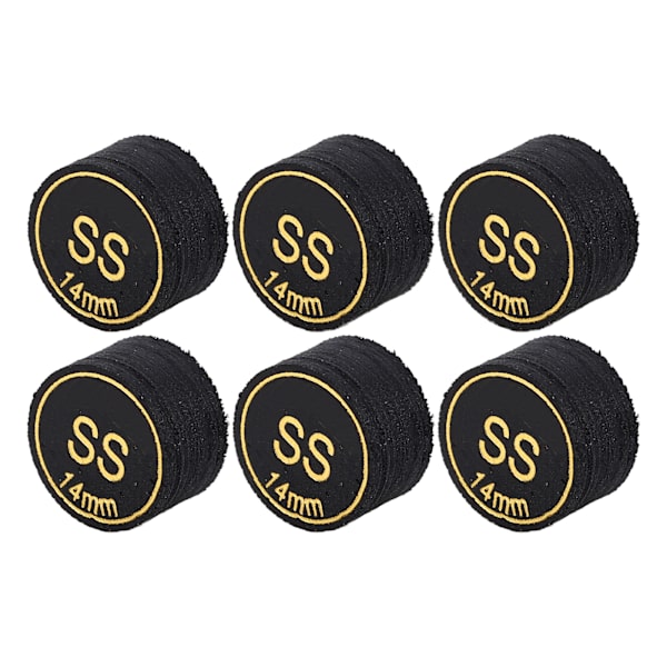 6 kpl Pool Cue Tips Ammattimaiset monikerroksiset biljardipool-cue-tipsit Vaihto pool-cue- ja snooker-keppeihin 14mm SS