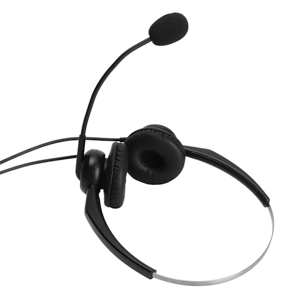 Kablet Forretningsheadset Støyreduserende Binaural Telefonhodetelefon med Mikrofon for Kontor Kundesenter Enkel 3,5 mm Plugg