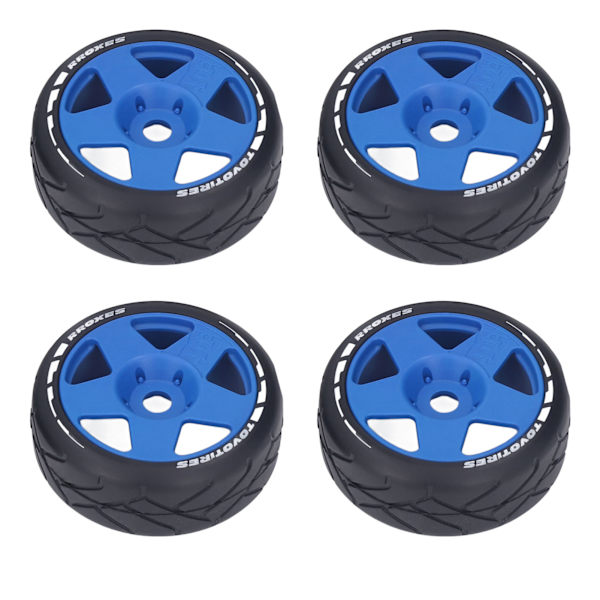 4 ST 1/8 GT RC-hjul Starkt grepp Road Racing-däck Slitstarka på väghjul med 17 mm adapter Blå