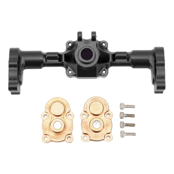 CNC taka-akselikotelo FMS:lle FCX24 1/24 RC-auton korotukseen, levennetyt taka-akselikotelot messinkisillä hammaspyöräruuveilla, musta