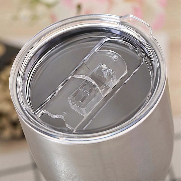 304 ruostumattomasta teräksestä valmistettu korkeajalkainen punaviinilasi, kaksikerroksinen tyhjiöeristetty kylmä samppanjalasi, 10oz korkeajalkainen lasi silver