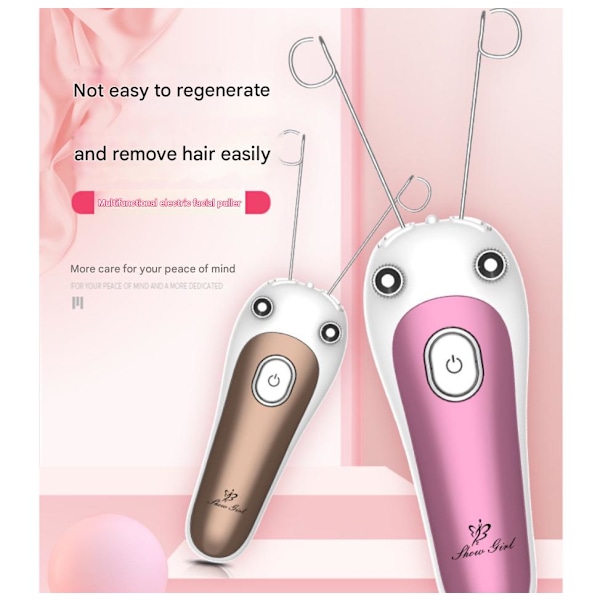 Linjär Epilator Ansikte Kropp Epilator med Guldrakning Bomullstråd, Elektrisk Epilator, Uppladdningsbar Epilator, Trådepilator
