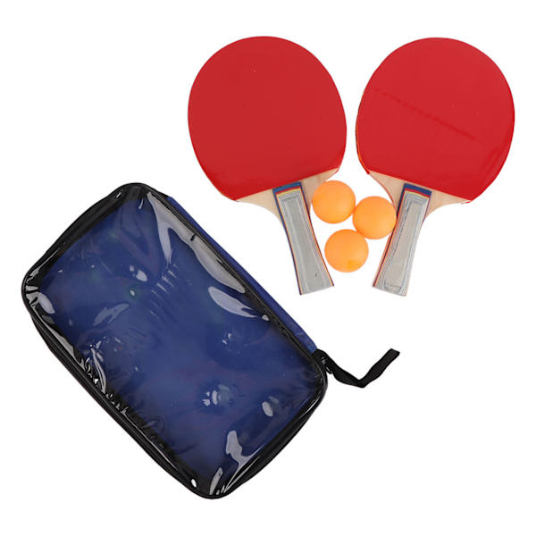 2 sæt Ping Pong Bolde Bat Dobbeltsidet Inverteret Gummi Bordtennisbat Ping Pong Sæt med Bat Bolde