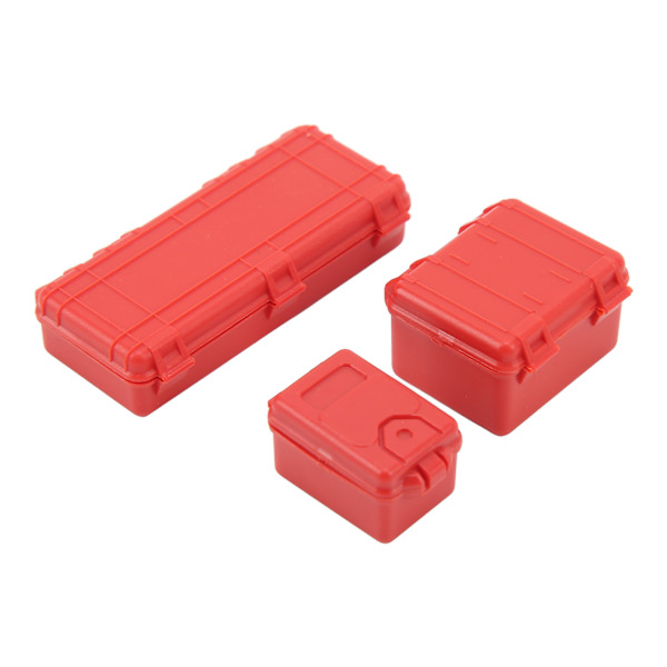 3 kpl RC-auton simulointi matkalaukku Iso Keskikokoinen Pieni RC Crawler Matkalaukku Koristelu 1/18 1/24 Punainen