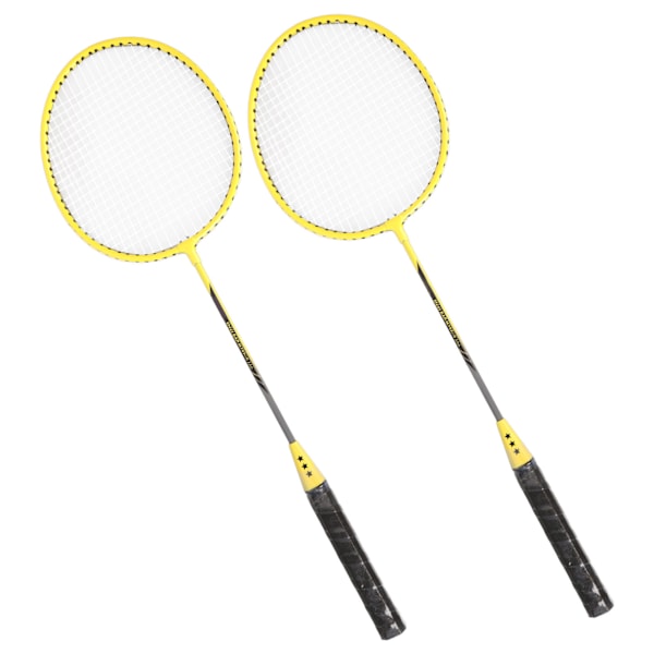 Badmintonracketar Järnlegering Lättviktsbadmintonracketar med 3 bollar för nybörjare Studentträning Gul