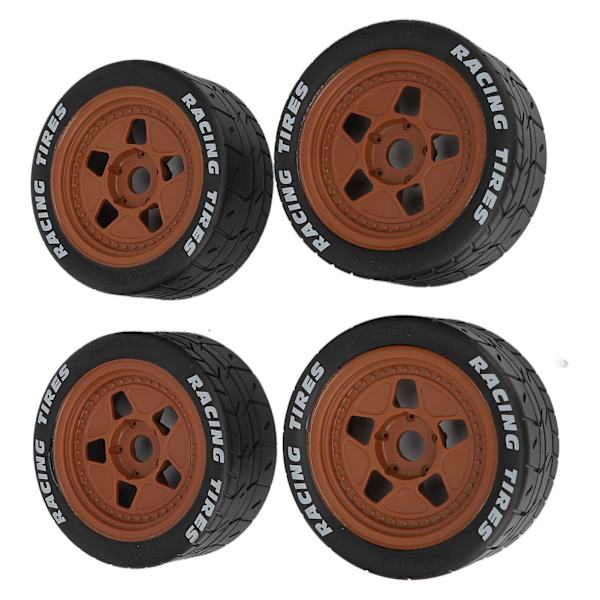 4 STK 1/7 RC bildæk sort og kaffe RC bil gummidæk sæt til ARRMA til INFRACTION til FELONY Flat Sports Car