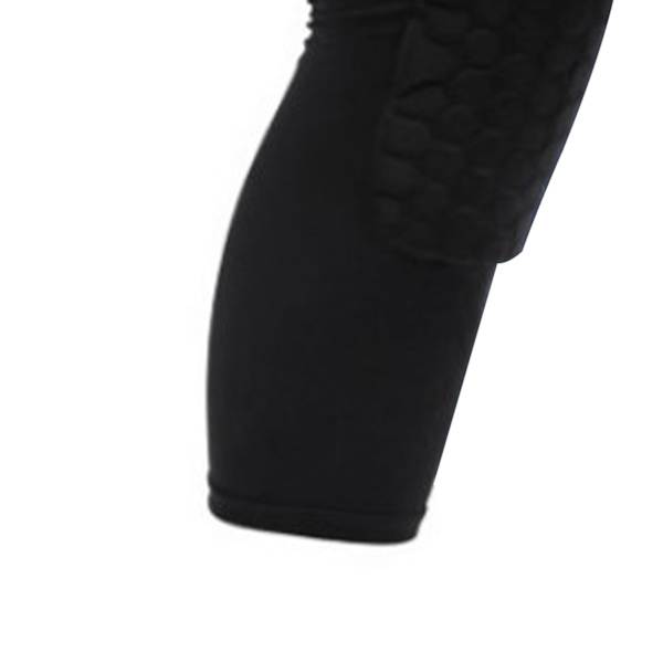 2 STK Knäbygel unisex förlängd honeycomb antikollisionskompression knähylsa för basket svart L för 175-185 cm höjd