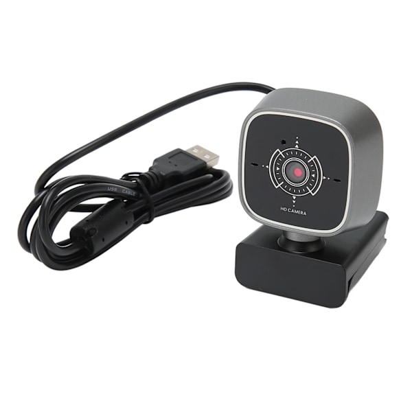USB Webbkamera 1080P 30FPS Brusreducering Dubbel Mikrofon Roterbar Plug and Play PC-kamera för Stationär Dator Laptop Videochatt