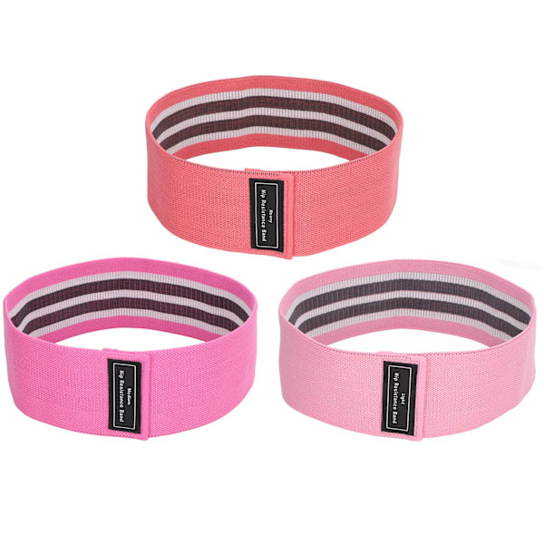 3 stk. modstandsbånd Elastisk træningsbånd med høj trækkraft til benene Balder til squats Hoftetræning Pink, Rose, Rød