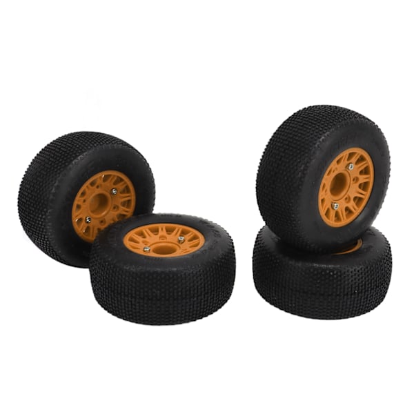 1/10 RC-dekk Gummimateriale Sterkt grep Sterk demping Fortykket RC-bilhjul med koblinger for SCX10 Oransje