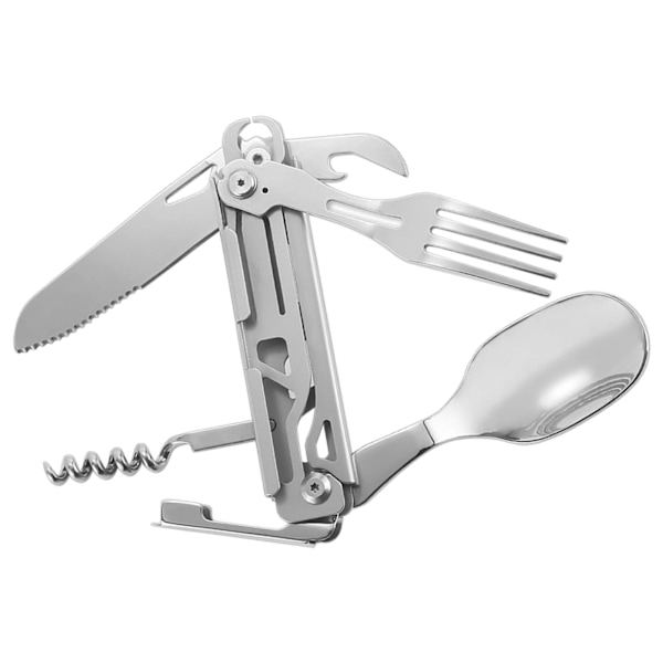 Kniv Ske Gaffel Oplukker Combo Rustfrit stål Let at rengøre Foldbart campingredskab