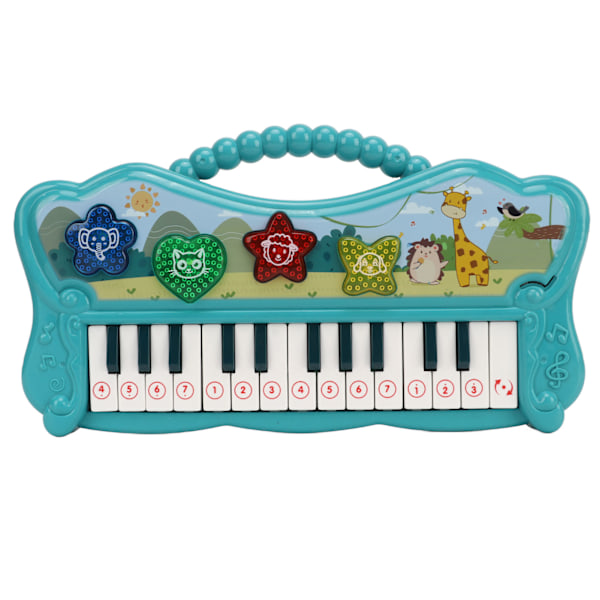 Pianotangentbord för barn Bärbar mini tecknad elektronisk orgel Pedagogisk inlärningsleksak för pojkar Flickor Födelsedagspresenter Grön