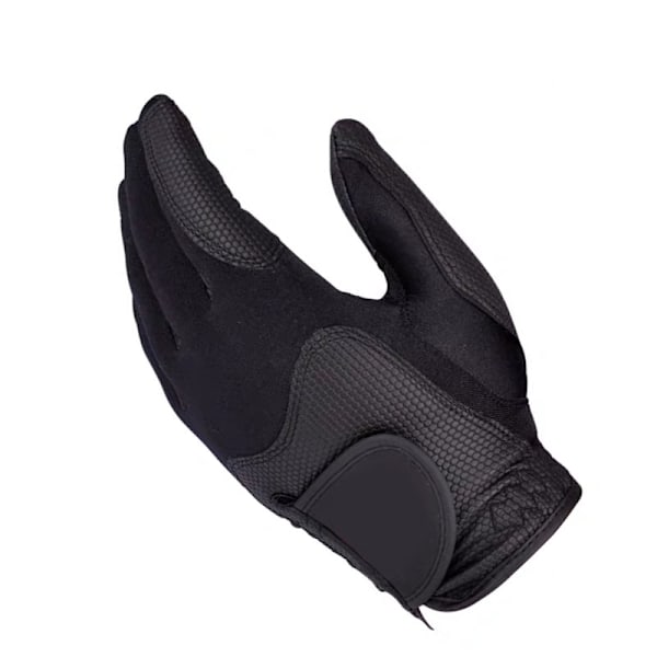 Golf vänsterhandshandske polyester hög elasticitet Andas tvättbar enkel golfhandske för män kvinnor Svart M