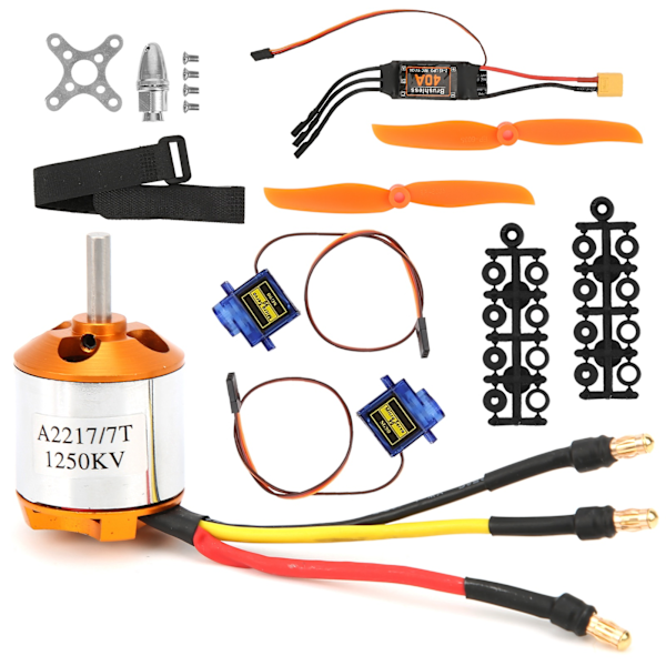 Højtydende RC-helikoptermotor og propelsæt med styremotor og ESC