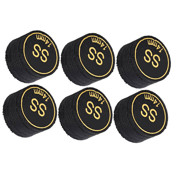 6 kpl Pool Cue Tips Ammattimaiset monikerroksiset biljardipool-cue-tipsit Vaihto pool-cue- ja snooker-keppeihin 14mm SS