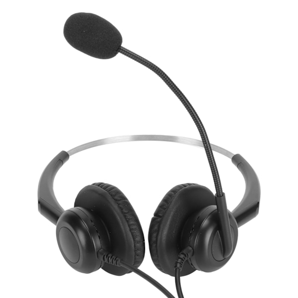 Kablet Forretningsheadset Støyreduserende Binaural Telefonhodetelefon med Mikrofon for Kontor Kundesenter Enkel 3,5 mm Plugg