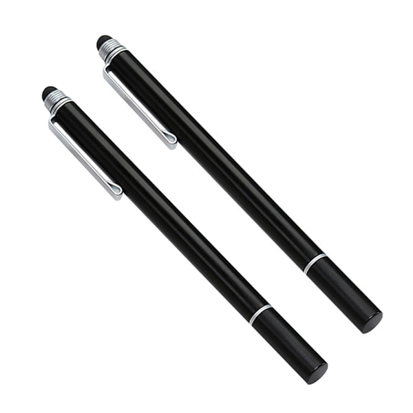 2-pack Kapacitiv Pen-stylus 2-i-1 Ledande Plasttopp Transparent Sugkopp Pekskärm Smartphone Tillbehör