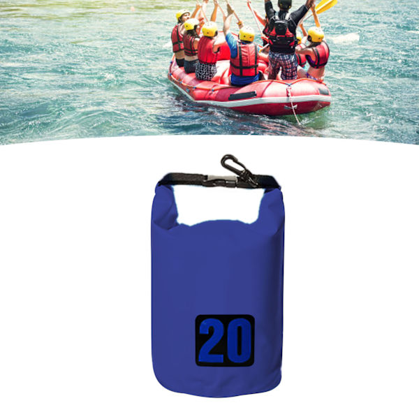 Vedenkestävä Bucket Bag Vedenkestävä Dry Bag Moderni Ulkoiluun Melonta Leirintään 20L Tummansininen