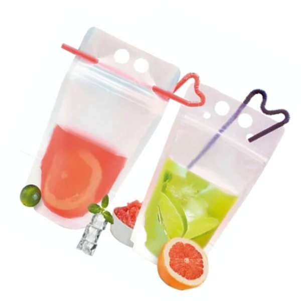 50 ST Dryckesförpackningspåsar med sugrör Frostade Transparent Stand Up vätskepåsar 1000 ml