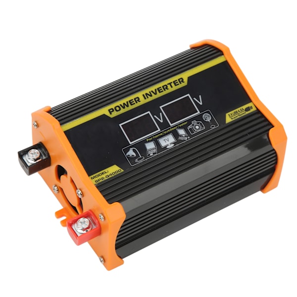Modifierad sinusvågsomvandlare 300W bilströmväxelriktare DC 12V till 220V AC-omvandlare med dubbel USB-spänningsskärm Svart