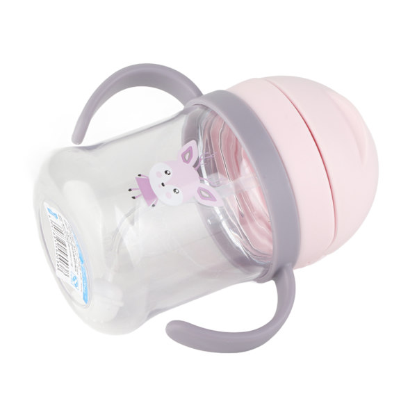 250 ml halmkopp lekkasjesikker myk tut Nydelig mønster Lett å gripe Sippy-flaske for babybarn