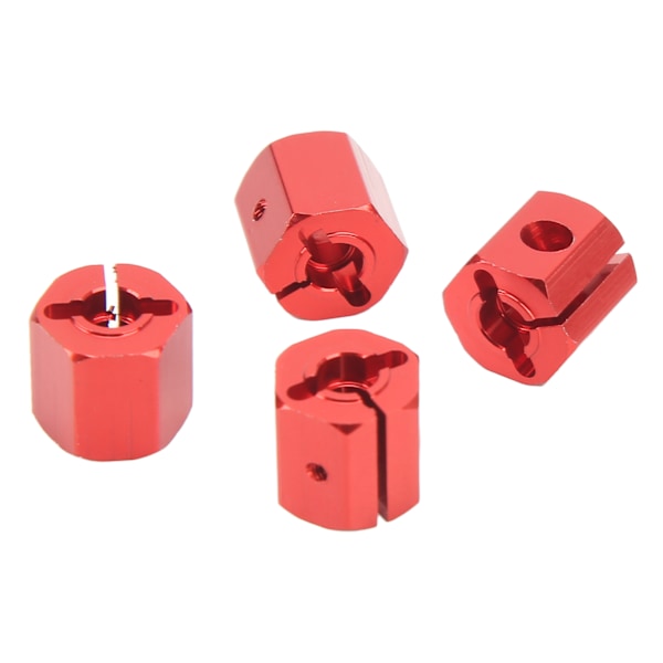 4kpl 12 mm hex-adaptereita Alumiiniseos 12 mm pyörän kuusionapadapteri Axial SCX10 90046:lle D90 1/10 RC-autolle Punainen