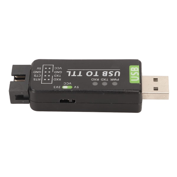 USB till TTL-omvandlare FT232RL-chip Flera skyddskretsar Industriell USB till TTL-omvandlare för flera system Svart