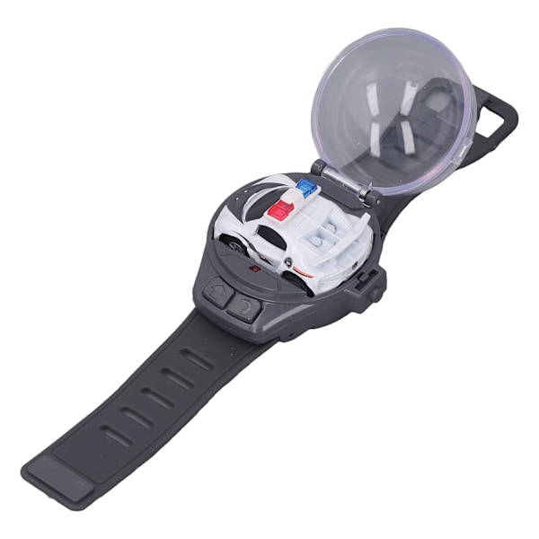 Mini RC bilklocka leksaker 2,4GHz tecknad söt USB-laddningsklocka Fjärrkontroll Billeksak för pojkar Flickor Presenter Vit