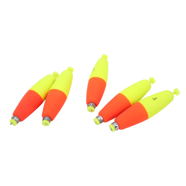 5st EVA Foam Fiskeflottor Fiske Bobbers Slim Portable Drift Floats för sötvattensaltvatten 3in