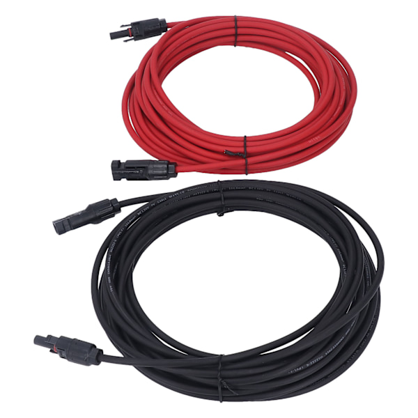 2kpl 12AWG 4mm² aurinkopaneelin jatkojohto Musta Punainen Aurinkoadapterin jatkojohto naarasliittimellä 1000VDC 10m / 32.8ft