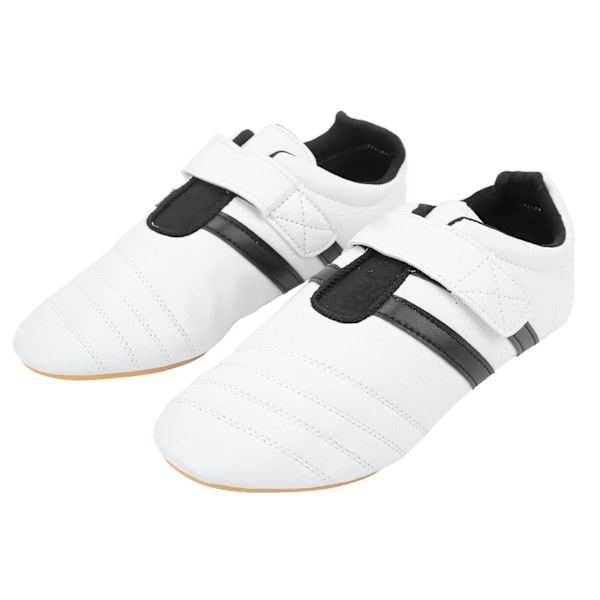 1 Par Taekwondo Sko Kampsport Sneaker Boksning Karate Kung Fu Tai Chi Sko til Mænd Kvinder Sorte Striber 42 Størrelse
