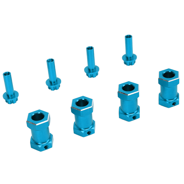 4 st RC Hex Hub Aluminiumlegering Ersättning 12mm Hex Hubs Extension Combiner för 1/10 RC klätterbil Blå