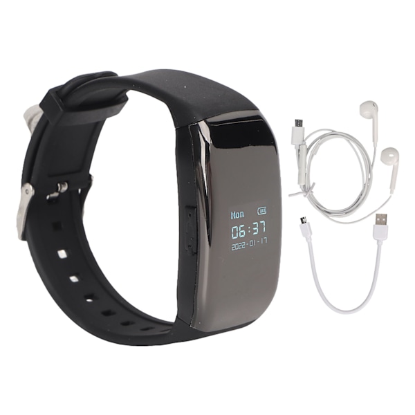 Digital Stemmeoptager Ur HD Støjreduktion Stemmeaktiveret Optager Armbånd til Interview Forretningsmøde 16G