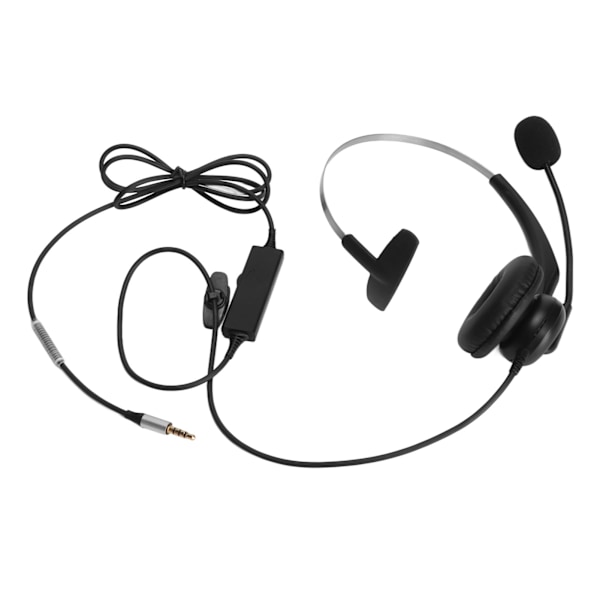 Enkelt Øre Headset Komfortabelt Letvægts Støjreducerende Kablet Computer Headset med Mikrofon til Call Center Kontor Enkelt 3,5 mm Port