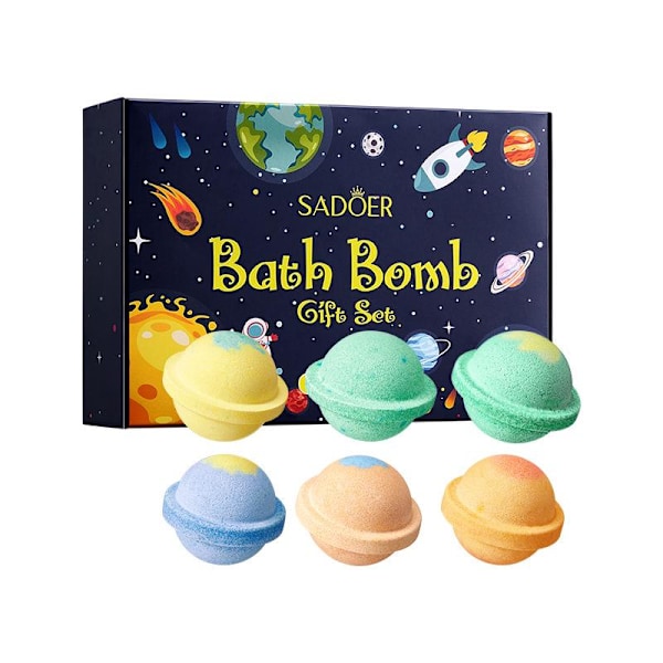 6 st 120g Planet Badbombs Presentförpackning Rengörande Kroppsbadbomber Exfolierar, Tar Bort Död Hud, Förminskar Porer