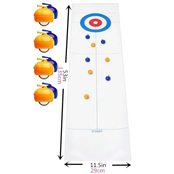 Bordscurlingspel - Roligt familjebrädspel Curlingspel med 8 rullar för barn och vuxna