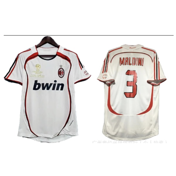 06/07 AC Milan bortatröja nr 3 Maldini retro fotbollströja S