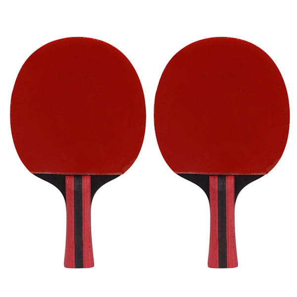 Pingpong Paddle Ball Set 2 stk Bordtennisracketer 3 stk Baller Tre Gummi Myk svampracket for trening Øving Rød