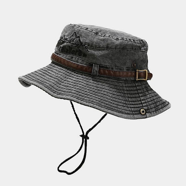 Hopfällbar solhatt för män, jakt hatt, anti-UV, utomhus, bergsklättring, resehatt, bucket hat black