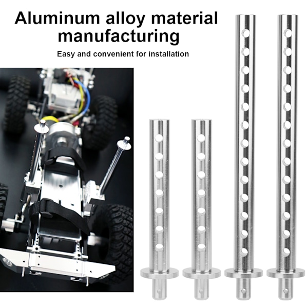 4 stk. For- og bakre karosseri-søyle reservedeler passer til RGT 1/10 EX86100 RC-bildeler Sølv R86018S
