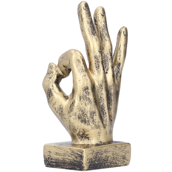 Retro Resin Finger Statue - Mässing färg skrivbordsdekoration