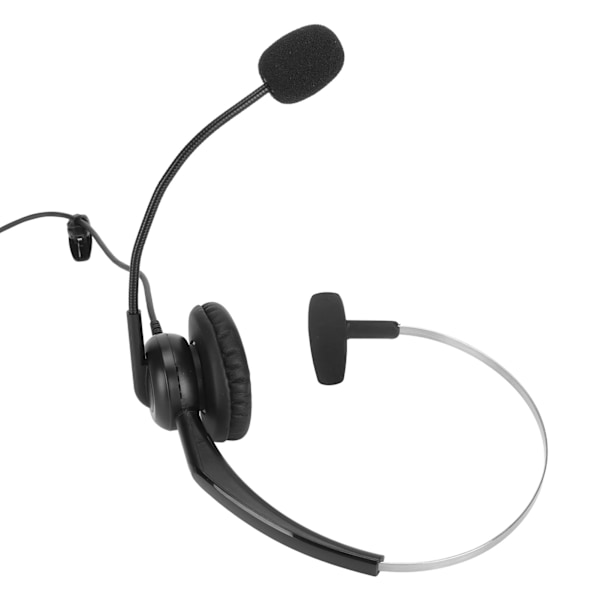 Enkelt Øre Headset Komfortabelt Letvægts Støjreducerende Kablet Computer Headset med Mikrofon til Call Center Kontor Enkelt 3,5 mm Port